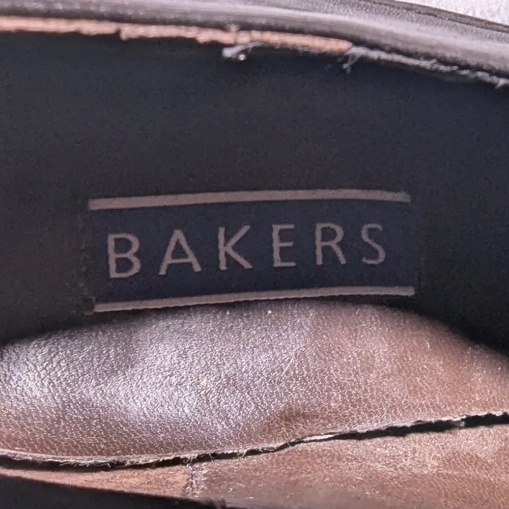 Vtg 1990s Bakers Dark Brown Leather Square Toe Block Heel Lace Up Oxfords Sz 7 - Image 6