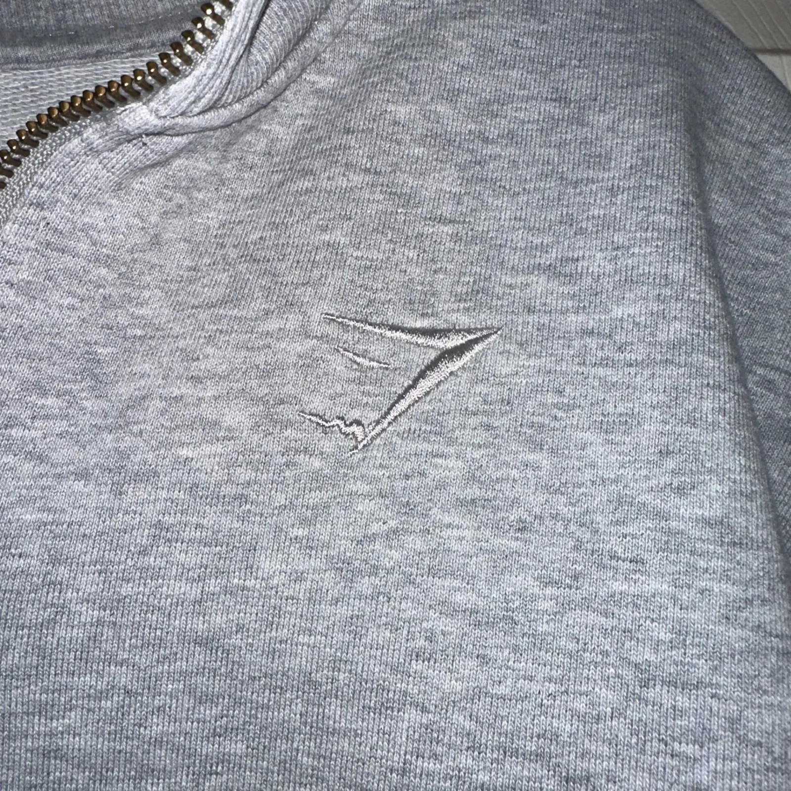 Gymshark cutoff quarter zip Cropped Sweatshirt Gray Loungewear‎ Womens XL - Image 2