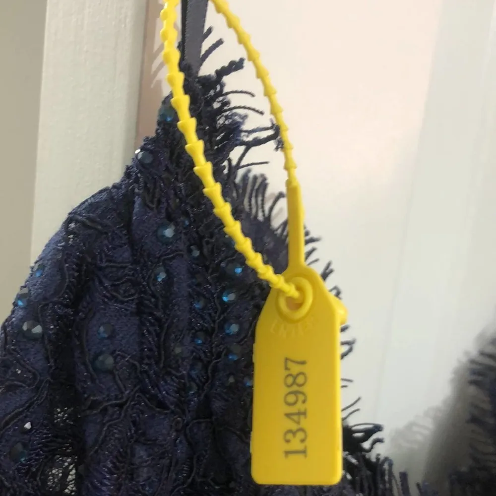 La Femme Gathered Lace Mermaid Gown Navy 24926 Size 6 NWT - Image 11