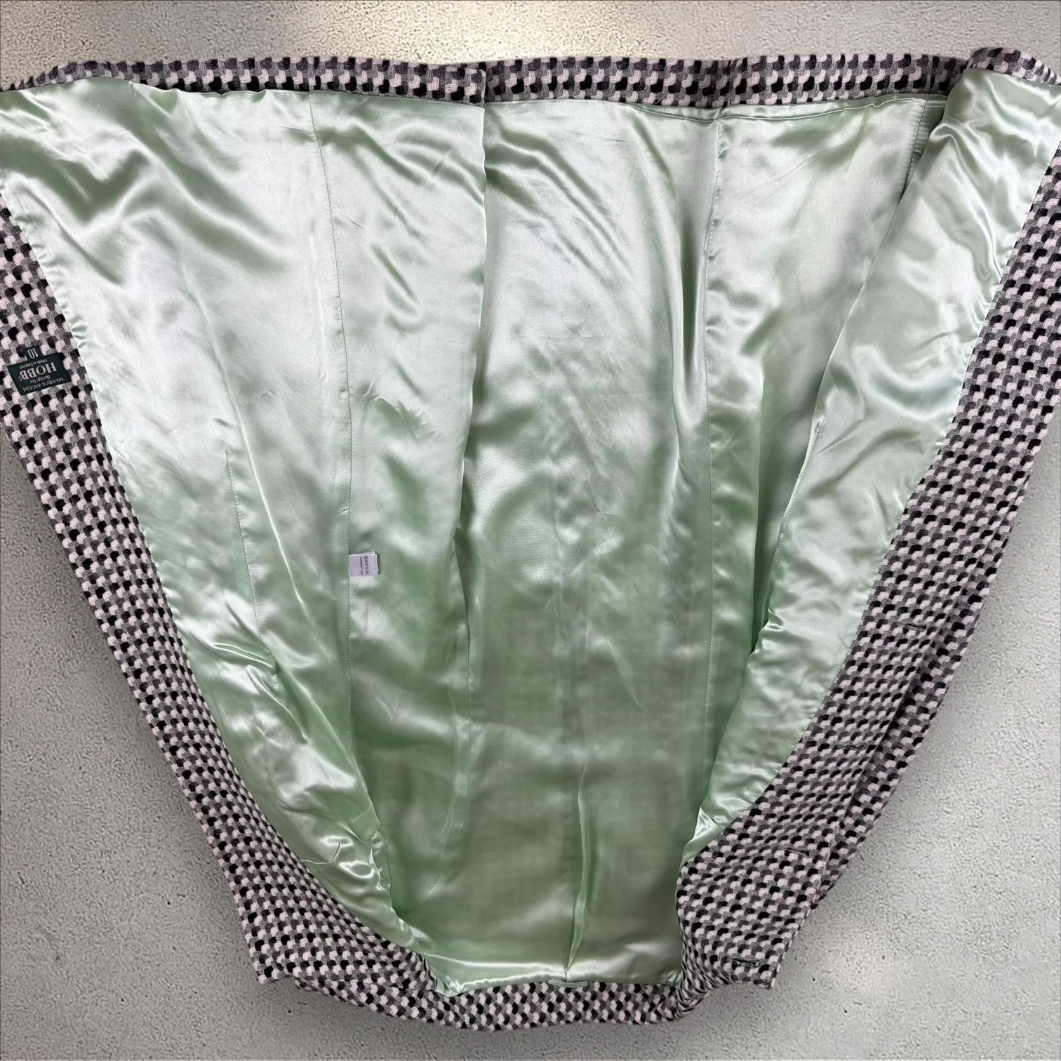 Hobbs Marilyn Anselm Lambswool Tweed Green Pea Coat Overcoat Jacket Sz 10 Vtg - Image 2