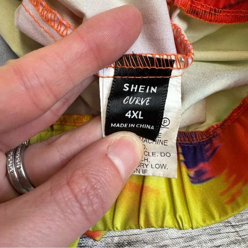 Shein Curve Womens Casual Athletic Shorts 4XL Bright Neon Multicolor Lightweight - Image 4