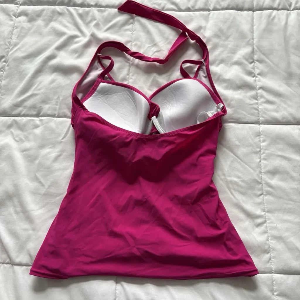 Gottex Swimsuit Set Tankini Top Womens Size 36D Swim Skirt Size 8 Pink Beach - Image 12