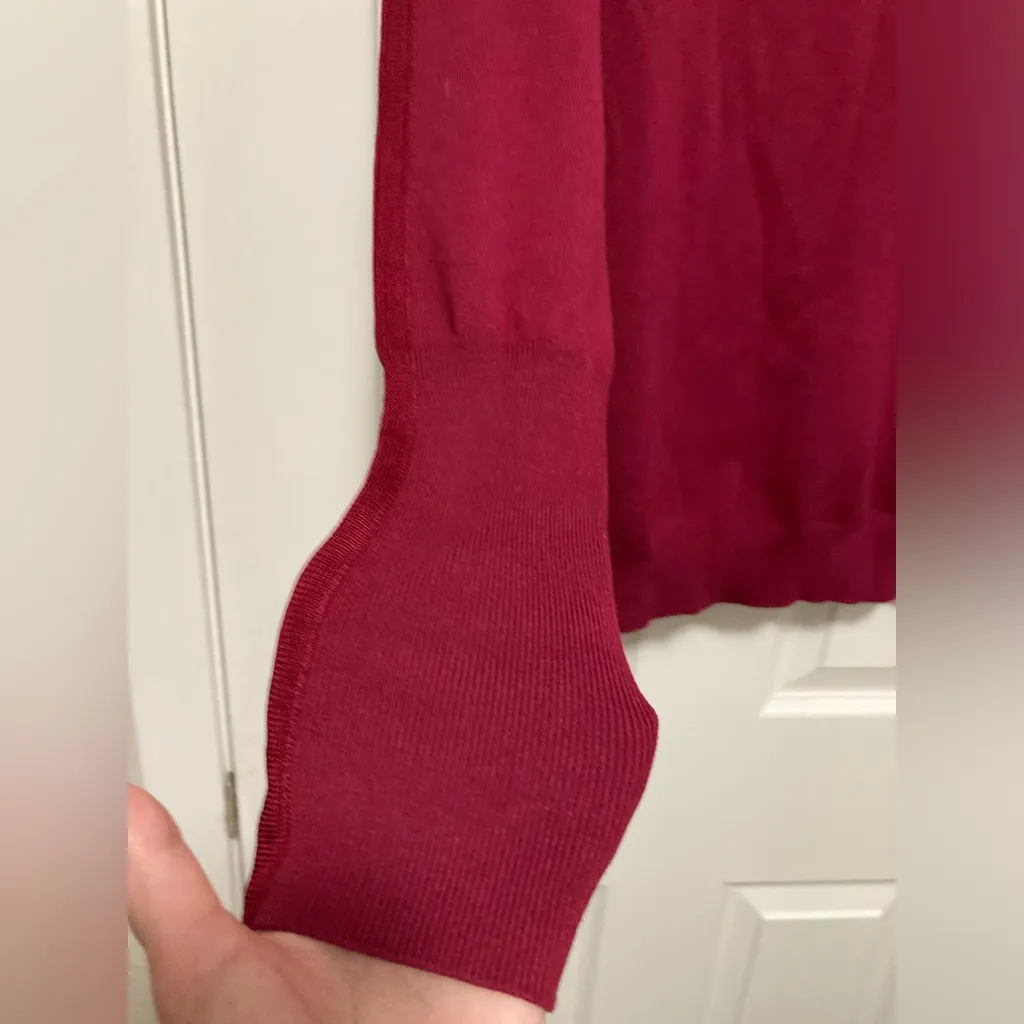 Neiman Marcus Exclusive Vintage Wine Silk Blend Turtleneck Sweater - Image 4