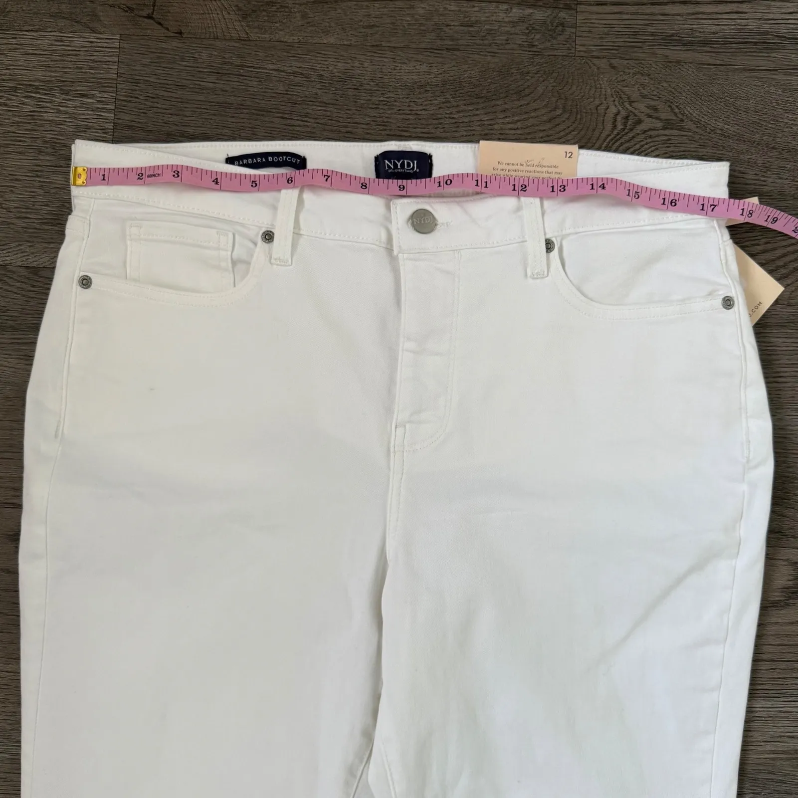 NYDJ Barbara Side Slit Bootcut Jeans - Size 12 - Optic White - NWT‎ - Image 5