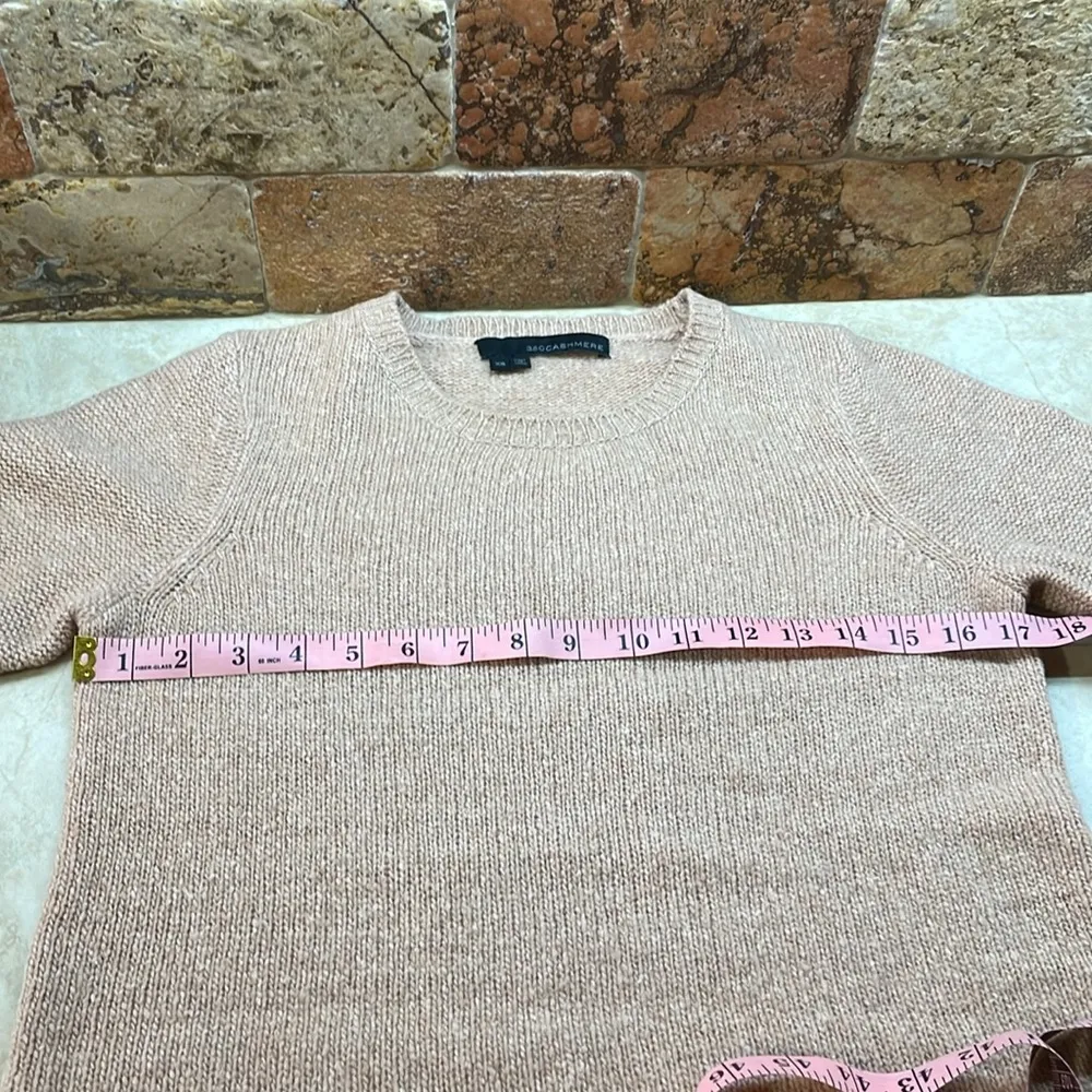 360 Cashmere Women’s Sweater Knit Long Sleeve 100% Cashmere Pink Peach Size XS - Image 4