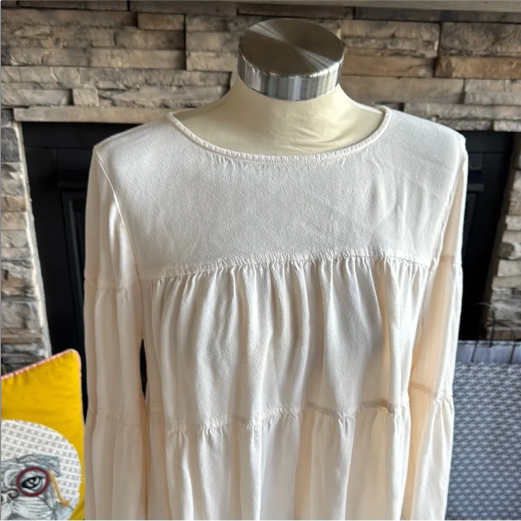 Madewell  Ivory Flowy Tier Blouse - Image 4