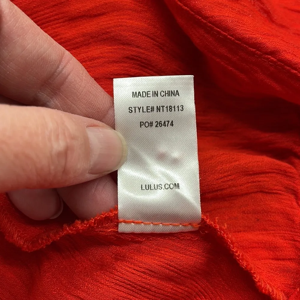Lulus Easy Feeling Red Long Sleeve Wrap Top Size Small - Image 11