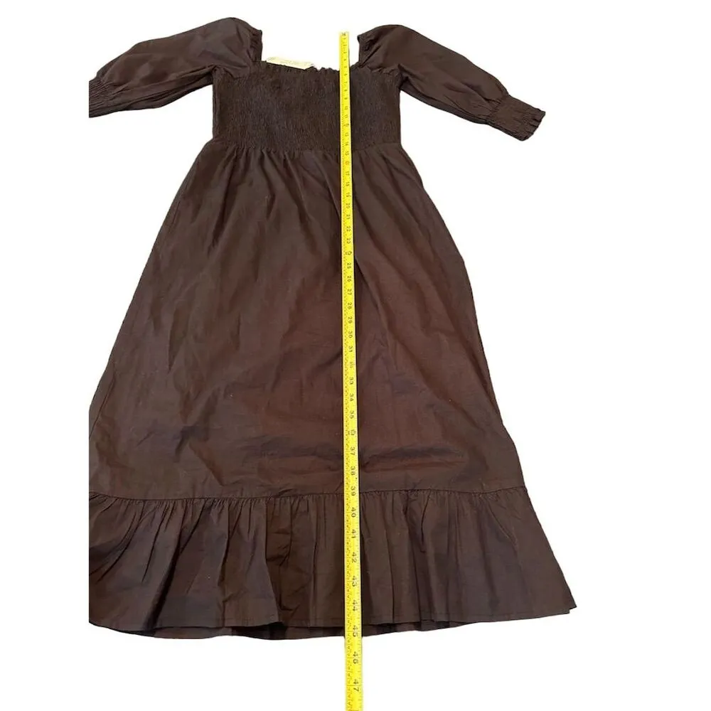 Sim & Sam Women's Black Midi Dress M casual cotton Short Puff Sleeve - Image 10