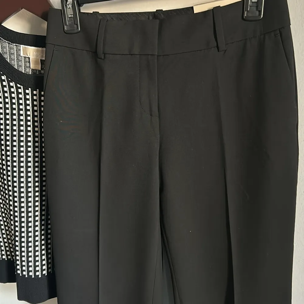 New Anne Taylor Women’s Petite Black Curvy Fit Trouser Leg Dress Career Pants - Image 2