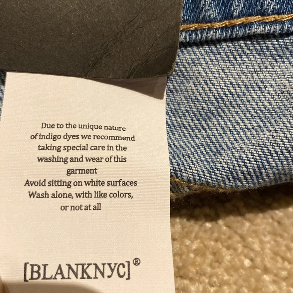 BlankNYC The Barrow Vintage High Rise Jean Cut Off Shorts Blue White Size 29 - Image 8