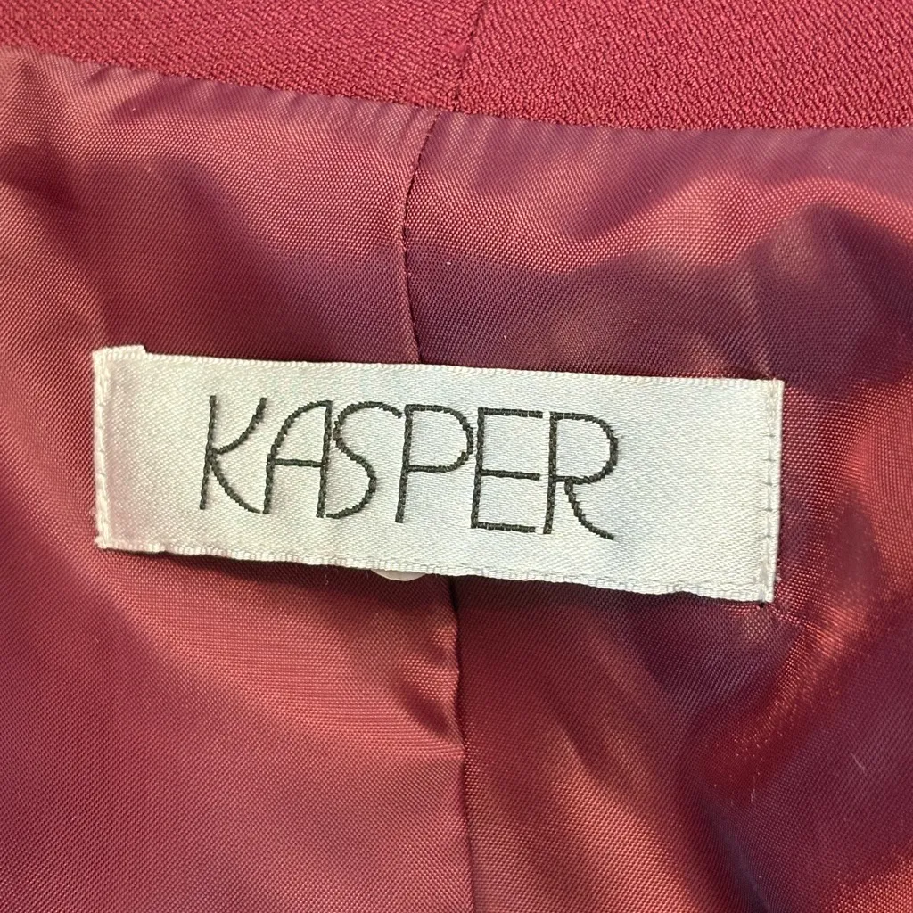 Kasper Deep Red Women's Blazer see description for size. Great condition. - Image 5