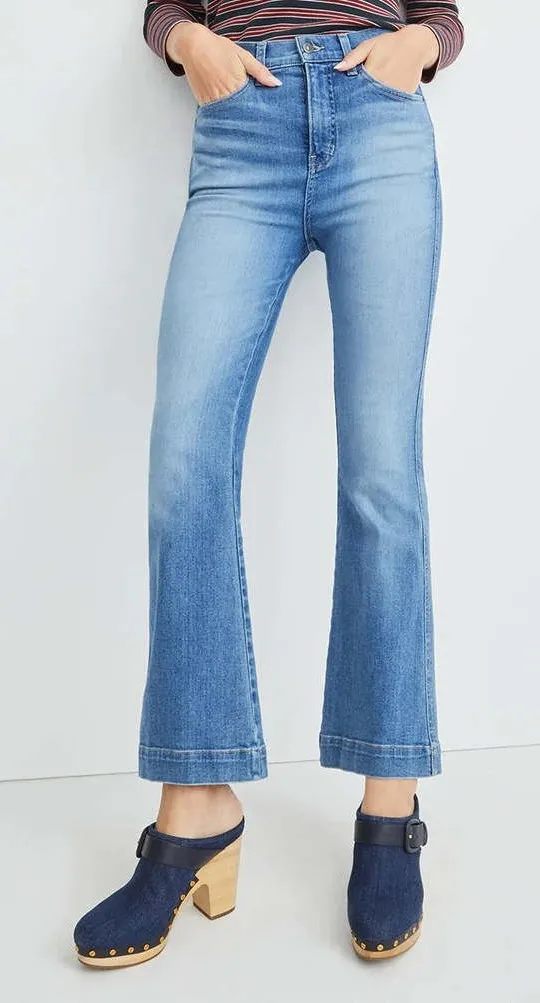 Veronica Beard Carson Ankle Flare High Rise Jeans Mystic Blue Wash Size 32 - Image 1