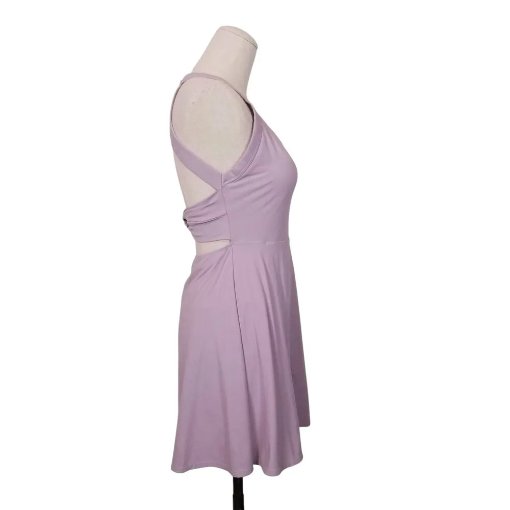 Halara Softlyzero Airy Backless Twisted Cool Touch Dance Dress Pink Purple Small - Image 2