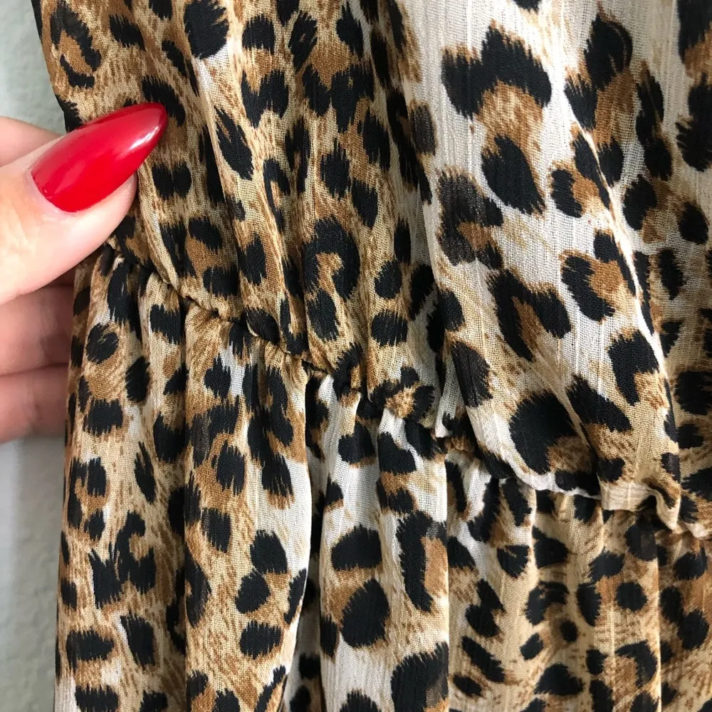 L8ter Leopard Print Strapless Maxi Dress. Size Medium - Image 5