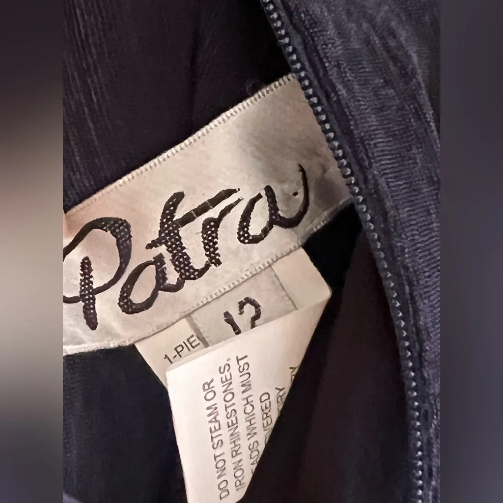 Patra Vintage Beaded Ruched Blue Dress Size 12 - Image 7