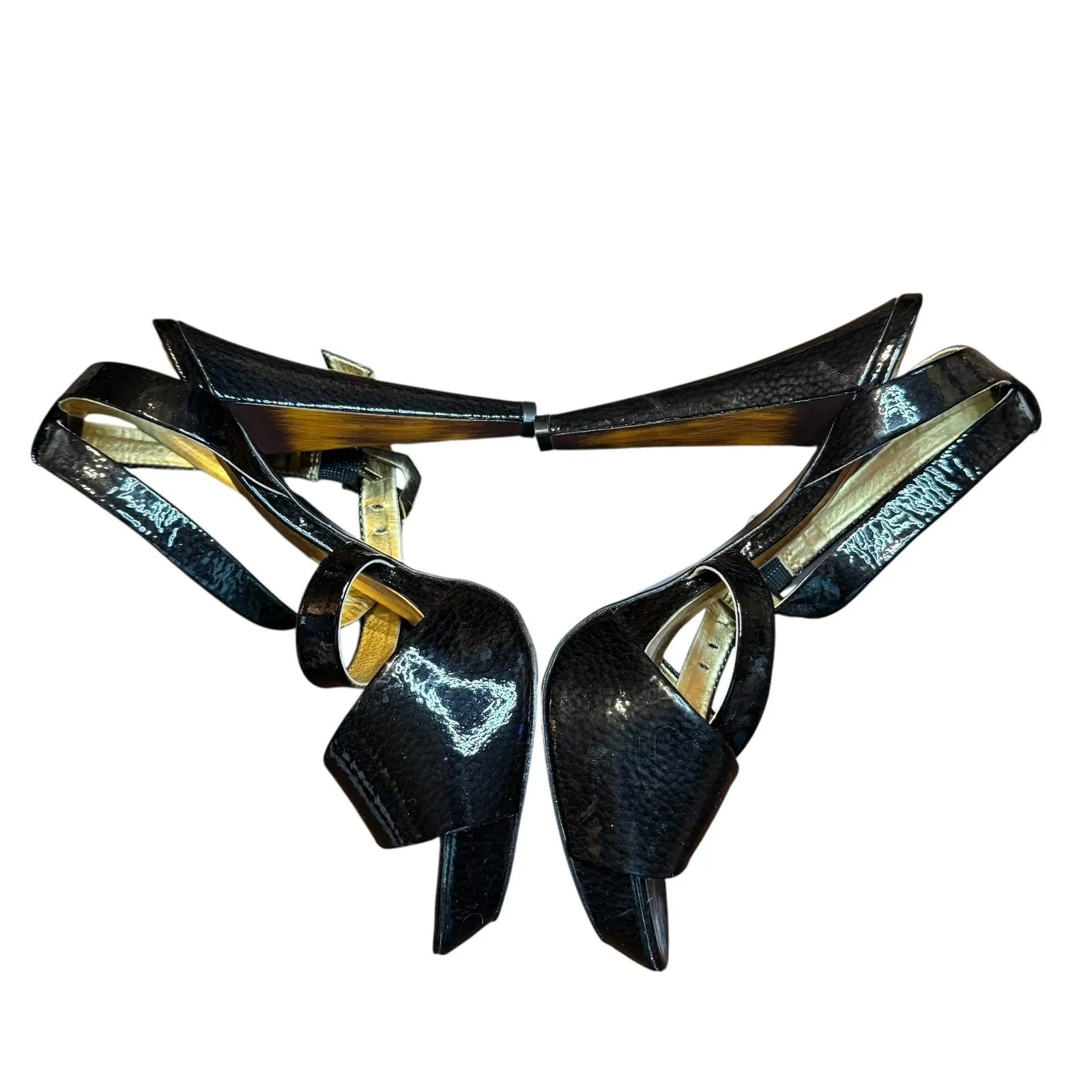 Report‎ Signature Sandals Womens Black Strappy Ankle Strap High Heel Leather Size 9.5 - Image 5