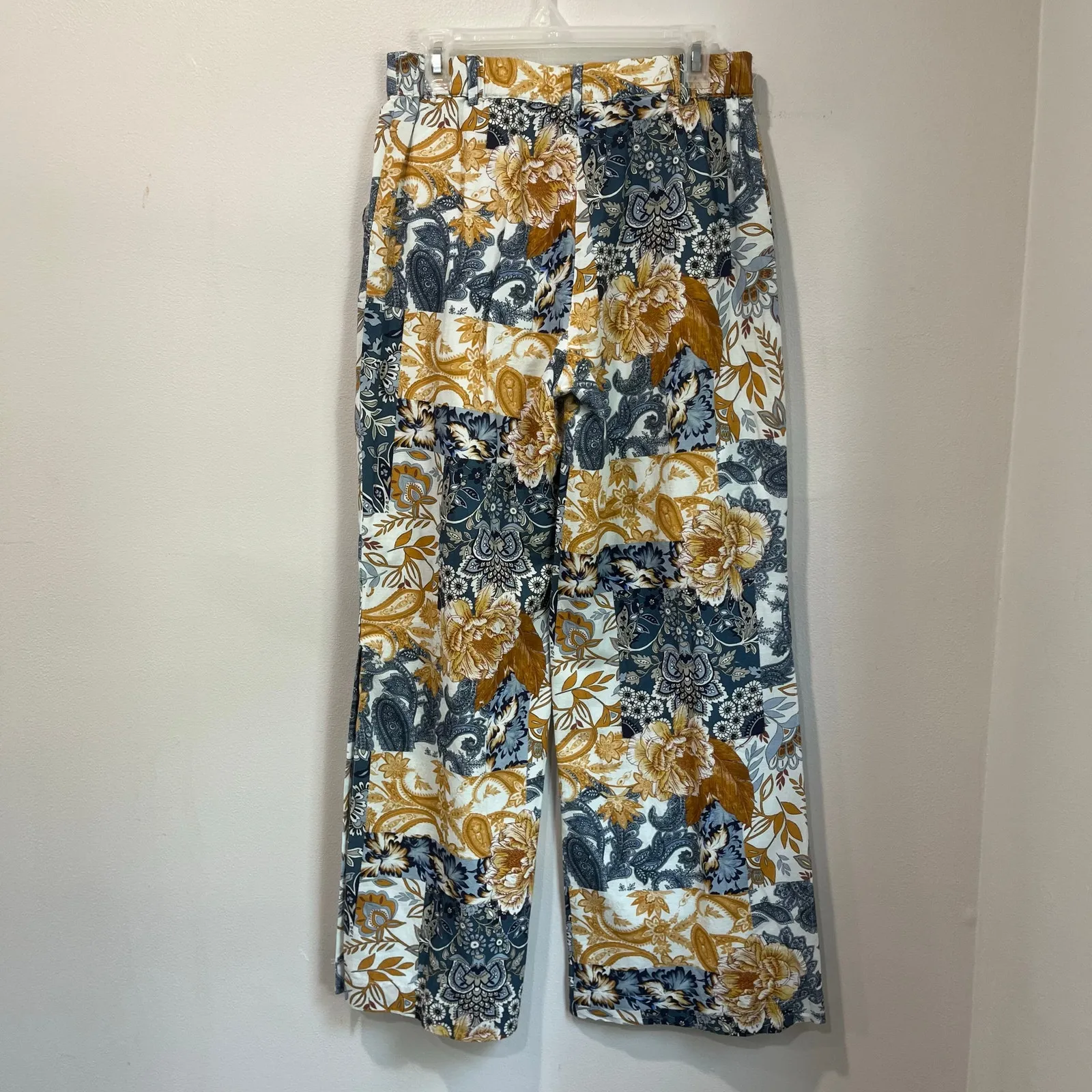 Boston Proper Women’s Wide Leg Pants Size 6 Boho Floral Print High Rise Retro - Image 3