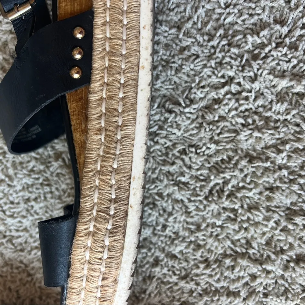 Steve Madden Catia Espadrille Platform Sandals Size 9.5M Black 2” Heels J8 - Image 6