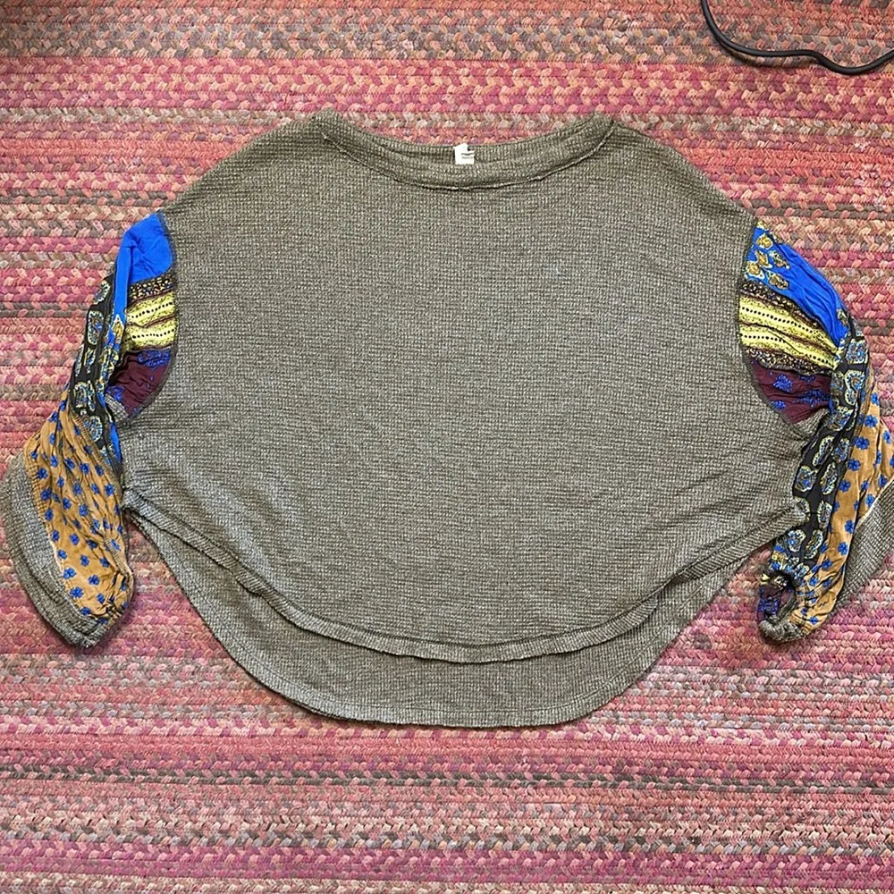 WE THE FREE OLIVE GREEN WAFFLE KNIT LONG SLEEVE - Image 4