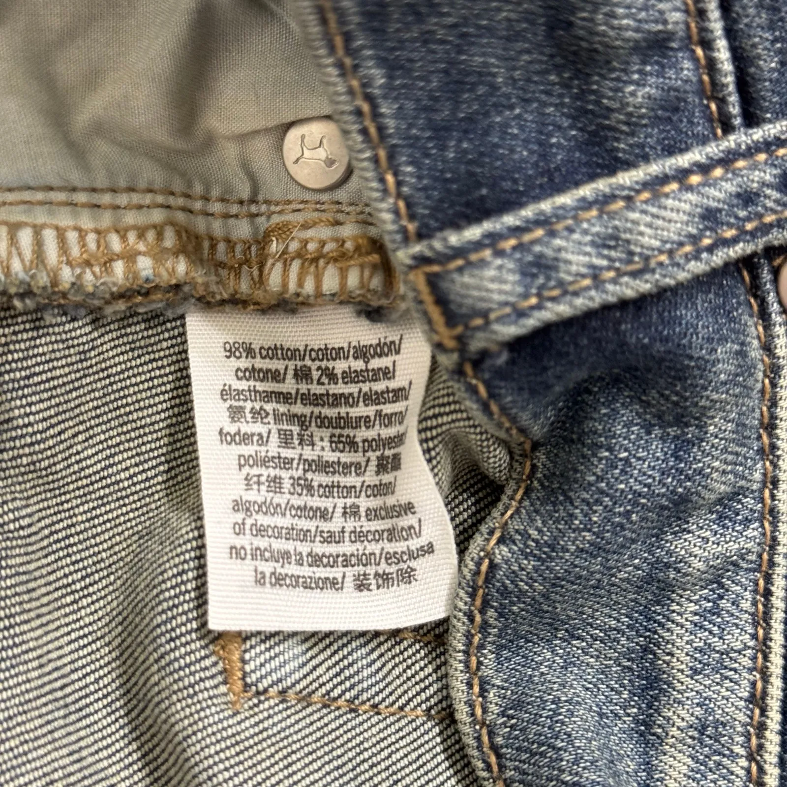 Victoria’s Secret PINK Distressed High Rise Denim Jean Shorts Dark Wash Size 10 Blue - Image 5