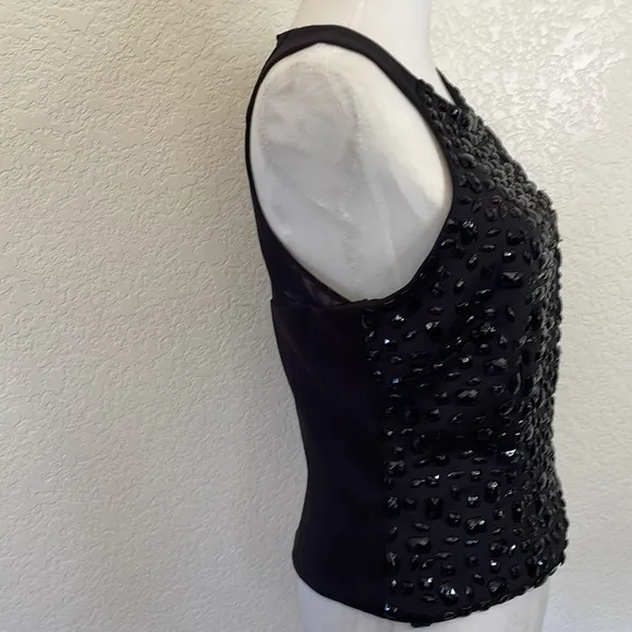 Eliza J Beaded Black Top. Size 8‎ - Image 5
