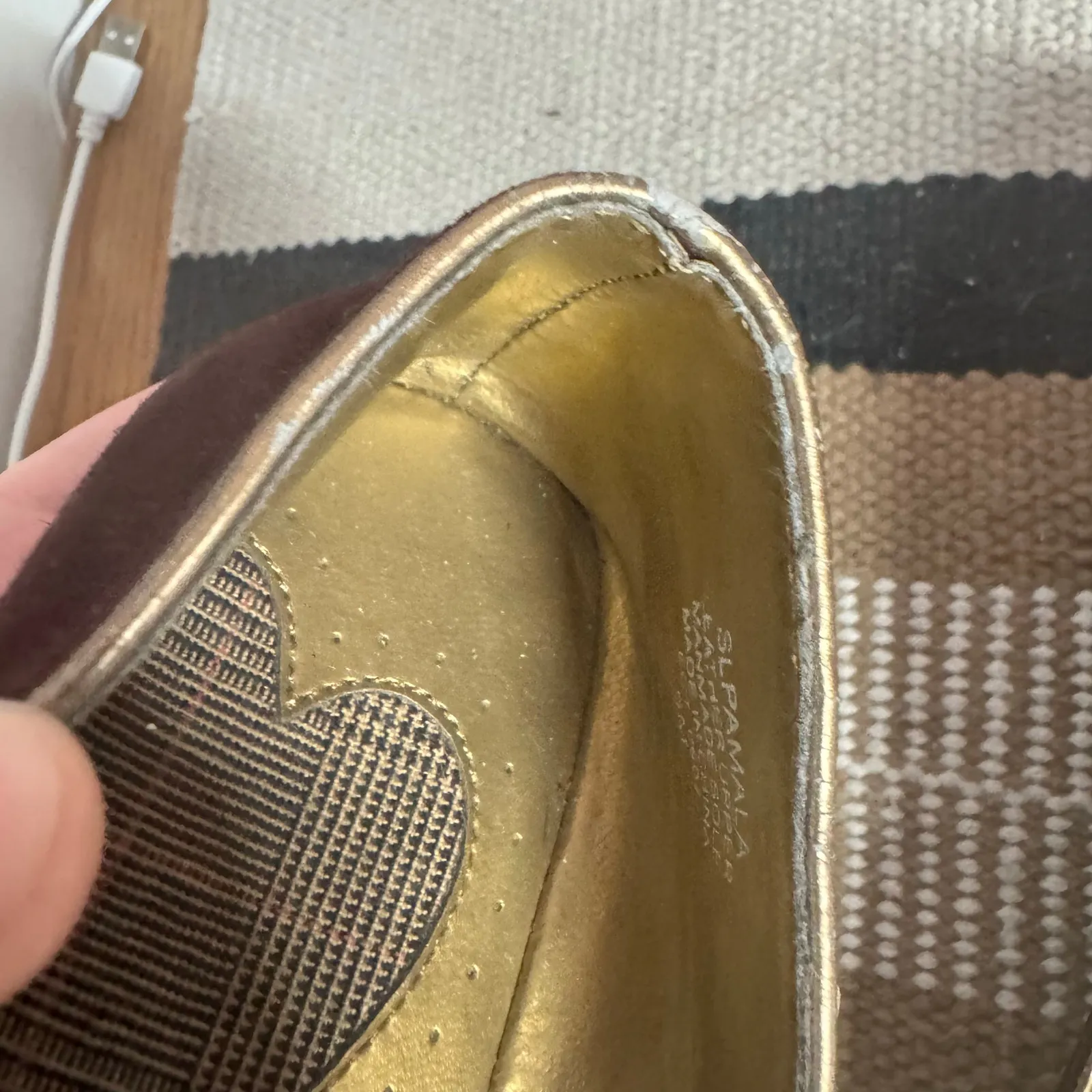 Sam & Libby Ballet Flat Square Toe Shoe Women 6M Brown Minimal Preppy Suede - Image 2