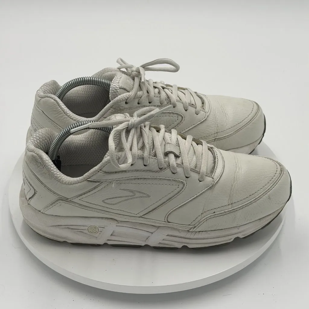 Brooks Addiction Walker Women Size 10.5 Wide White Leather Walking Sneakers - Image 2