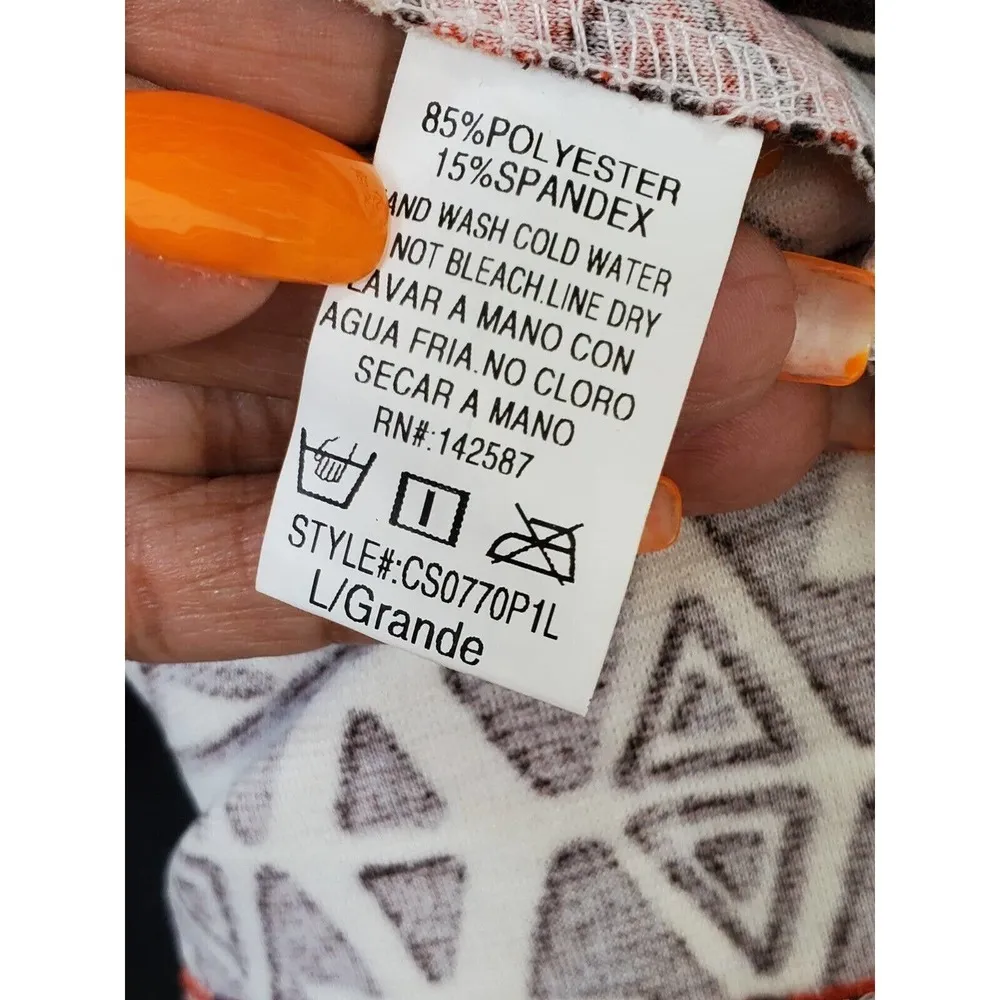 Cals Women's Multicolor Polyester Long Sleeve Hoodie Wrap Cardigan Size Large - Image 9