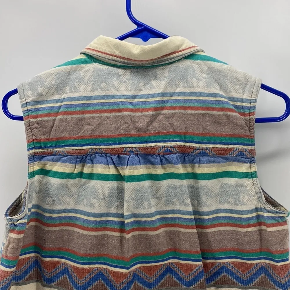 Vintage 90s Cabin Creek safari elephant western sleeveless button down Size L - Image 8