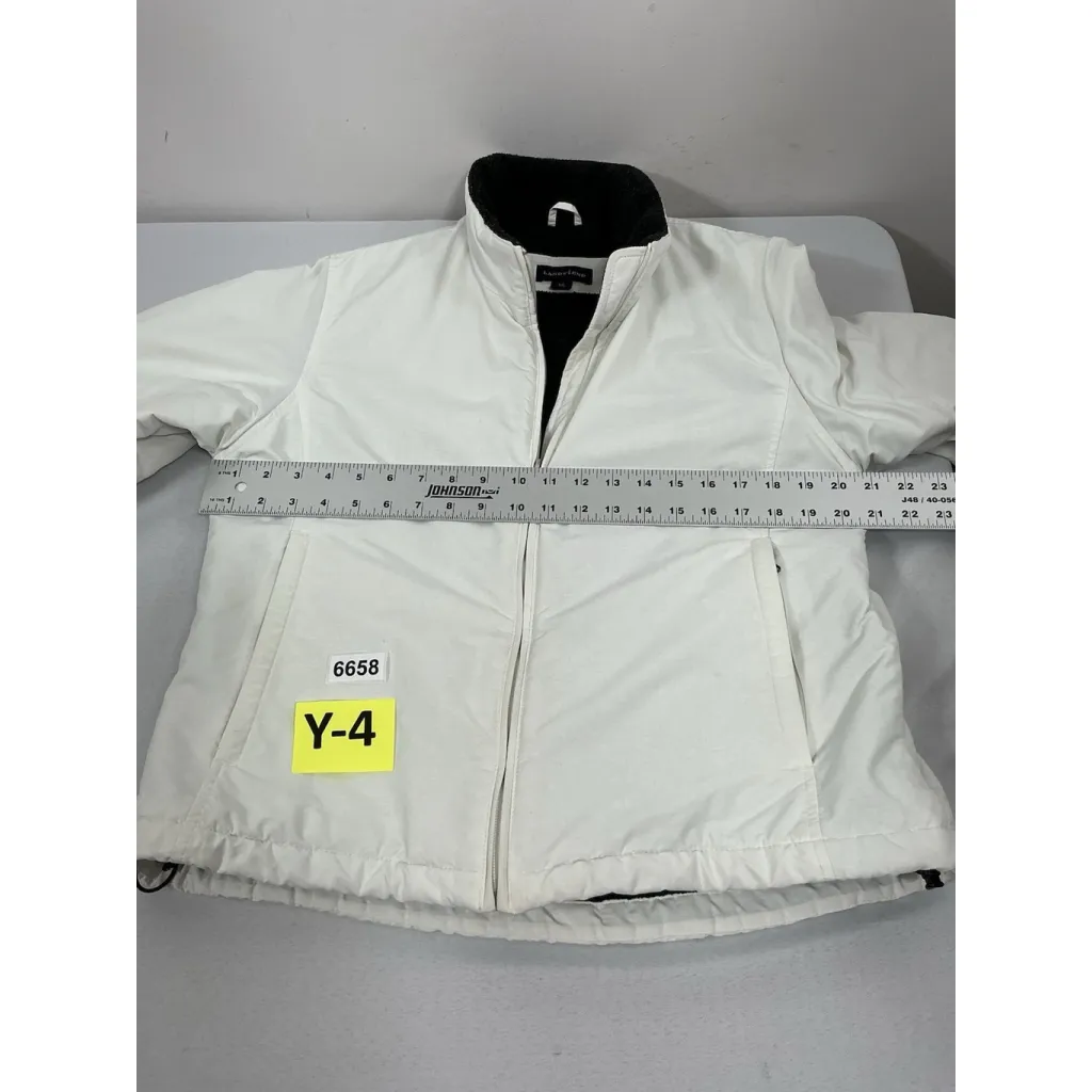 Womans Excellent Condition Lands End Polartec Winter Jacket 10-12 White Lined - Image 4