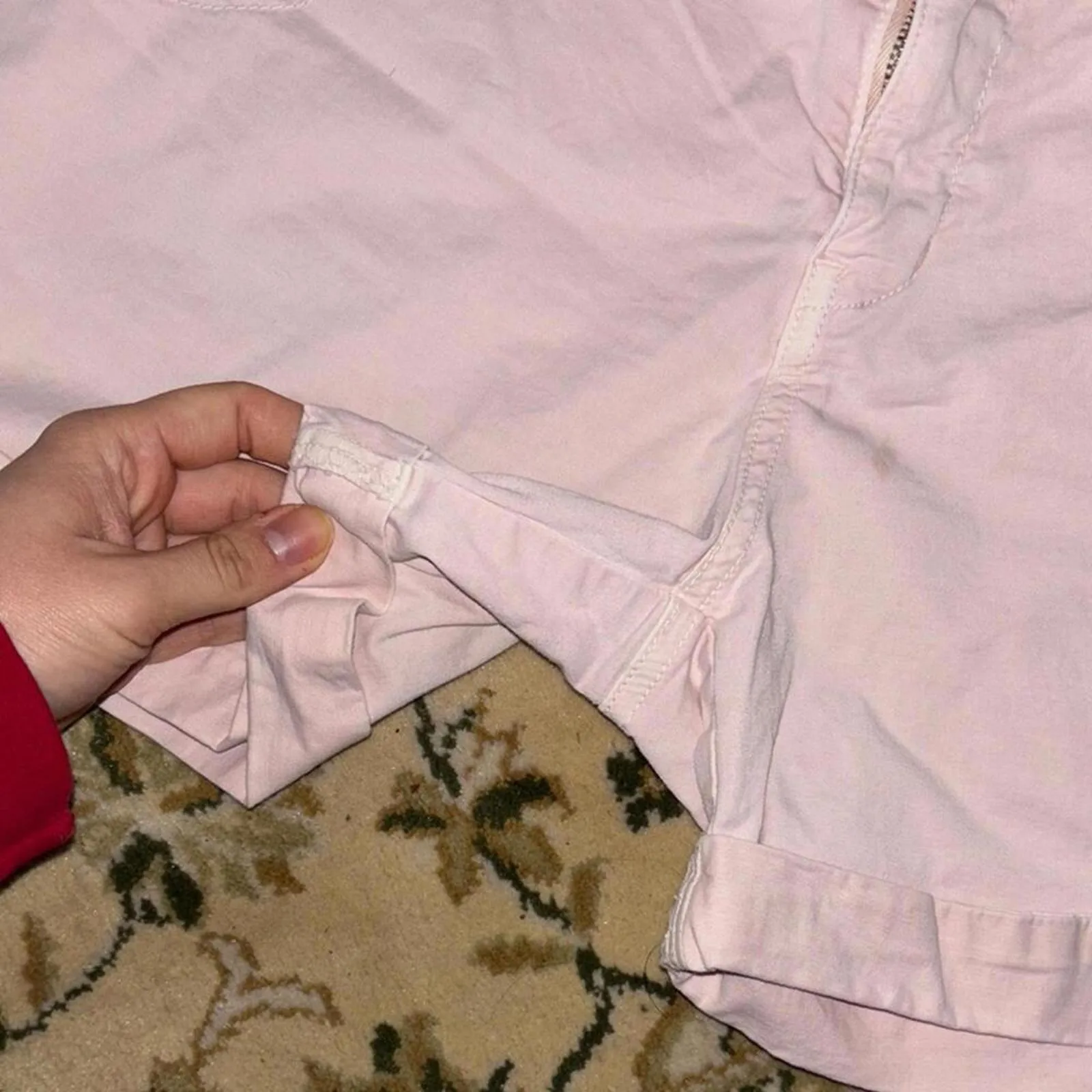 ✅Bella Dahl Women's Pastel Baby Pink Casual Shorts Low Rise Roll Cuff - Image 5