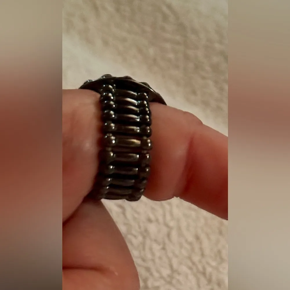 Art Deco Purple Adjustment Ring Black - Image 3