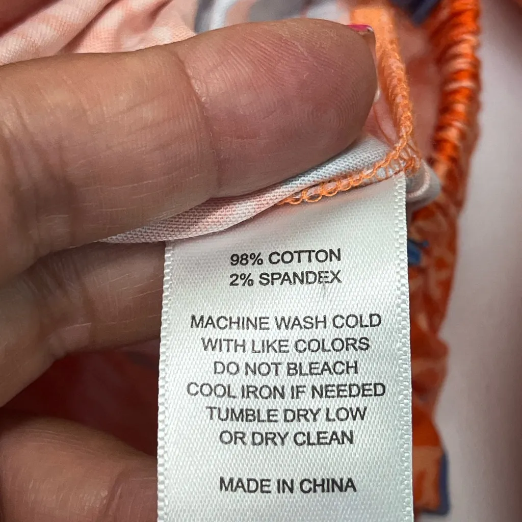 ALDEN ADAIR RUFFLE TIGER‎ PRINT OFF SHOULDER CROP TOP S KELLY ORANGE BLUE NEW - Image 4