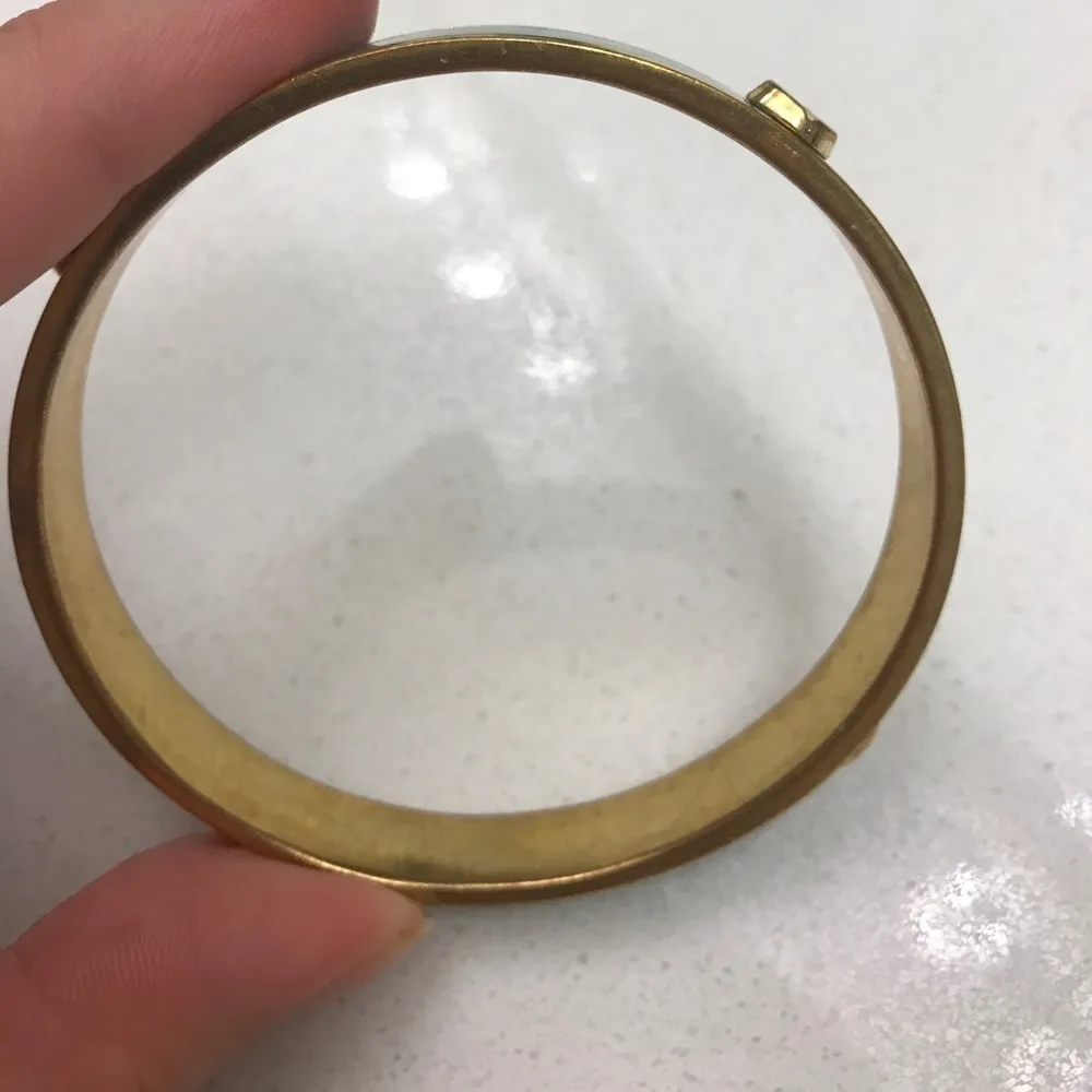 Gold and teal enamel bangle C. Wonder Blue - Image 4