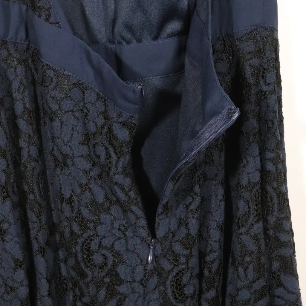 NWOT Lulu's Twirling Around Navy Blue Lace Skater Dress - Image 11