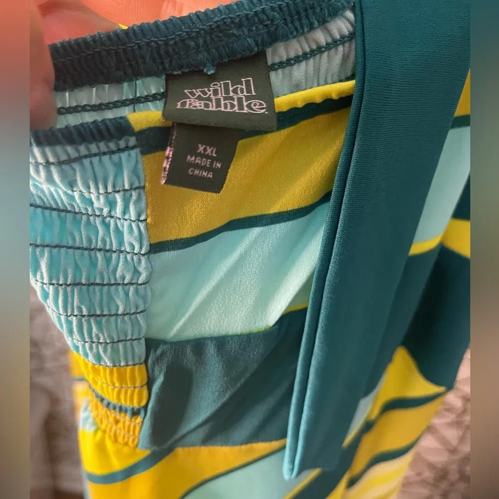 🩵NWT Wild Fable Women's Sleeveless Halter Dress Blue Striped XXL - Image 4