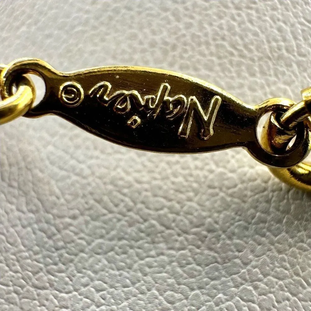 Napier vintage gold tone flat chain necklace Gold - Image 6