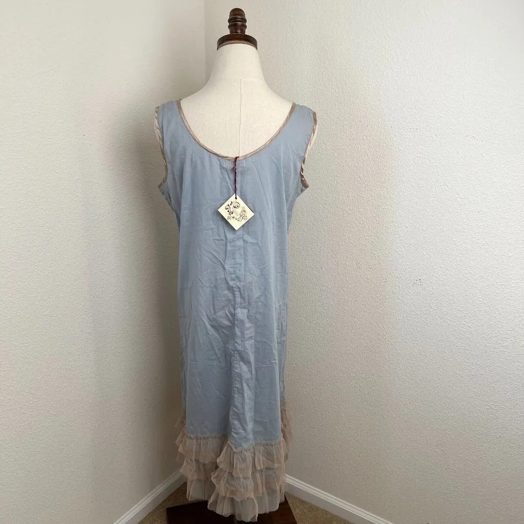 Nataya Sheer Sheath Dress‎ Viscose Women's Blue Large tule layers Fairy Coastal - Image 3