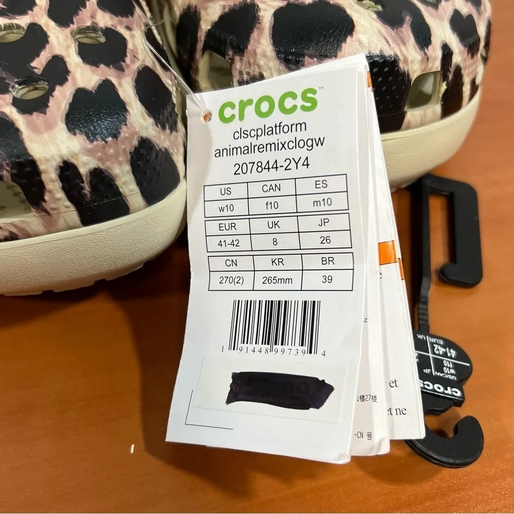 Crocs Platform Animal Print Remix Clogs Size 10 - Image 5