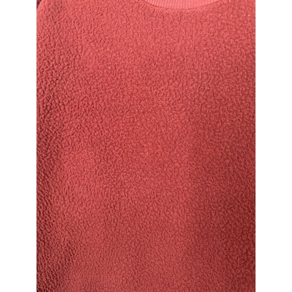 Everlane ReNew Rust Dark Red Long Sleeve Sherpa Pullover Sweatshirt Size Small - Image 6