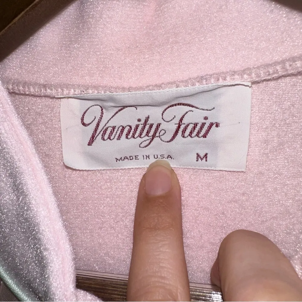 Vanity fair vintage pink, long, soft house, coat robe, women, M - Image 9