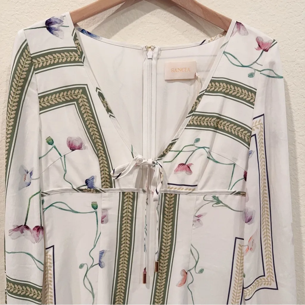 Sancia Loretta Cottagecore Maxi Dress in Amapola Print Size Small NWT White - Image 3