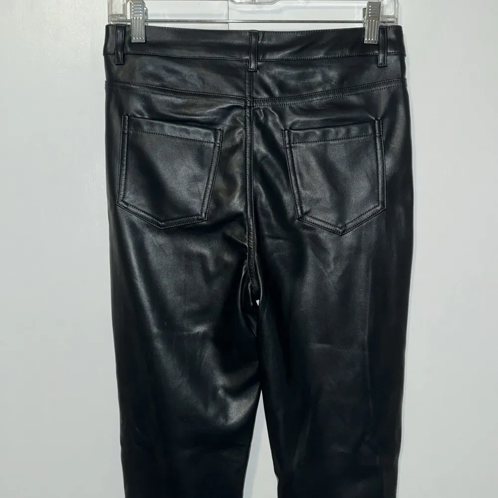 Shinestar Faux Leather Pants Vegan Skinny High Rise Leggings Stretchy Medium M - Image 5