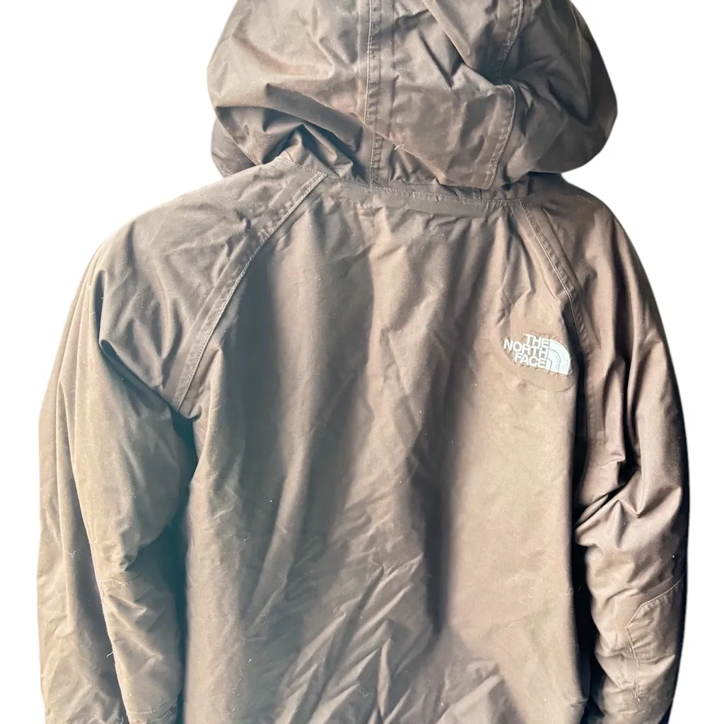 North Face short Jacket Womens Brown down fur Hood belt Greenland Hyvent - Image 2