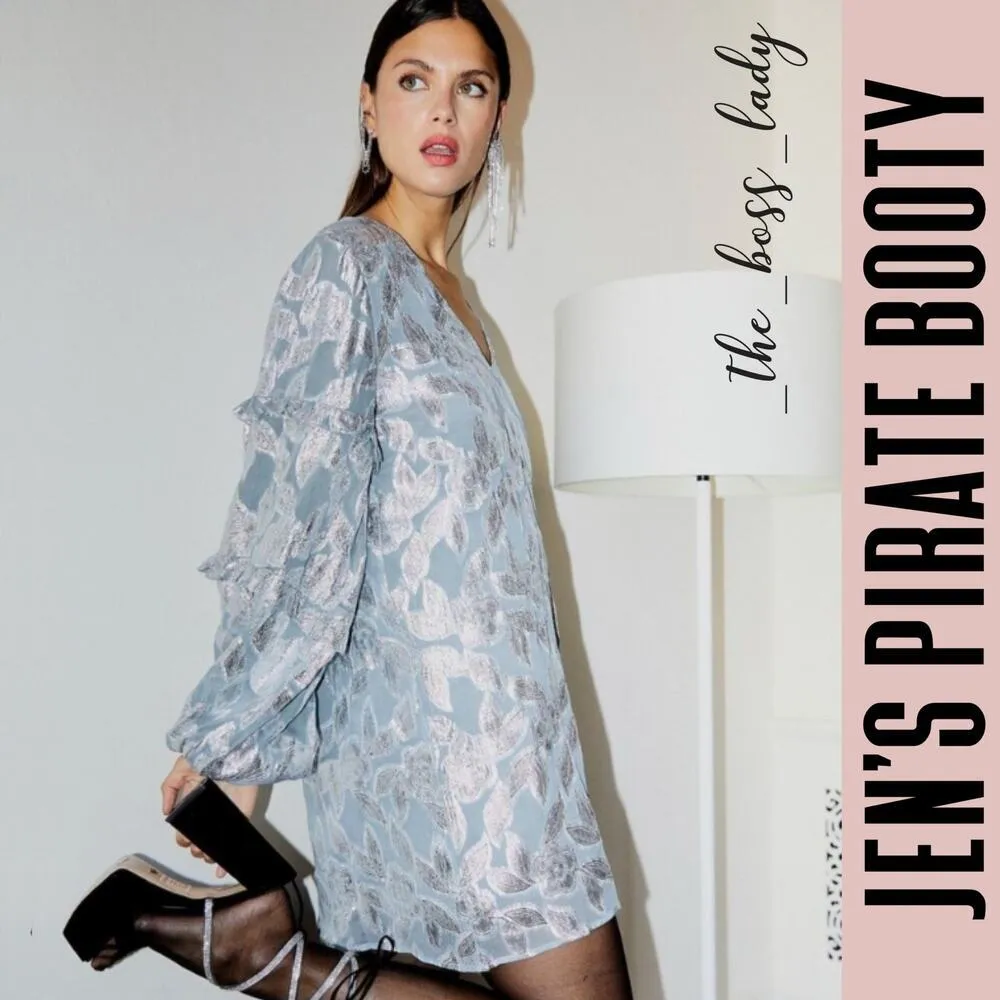 Jen's Pirate Booty mini dress floral metallic ruffled sparkly - Image 6