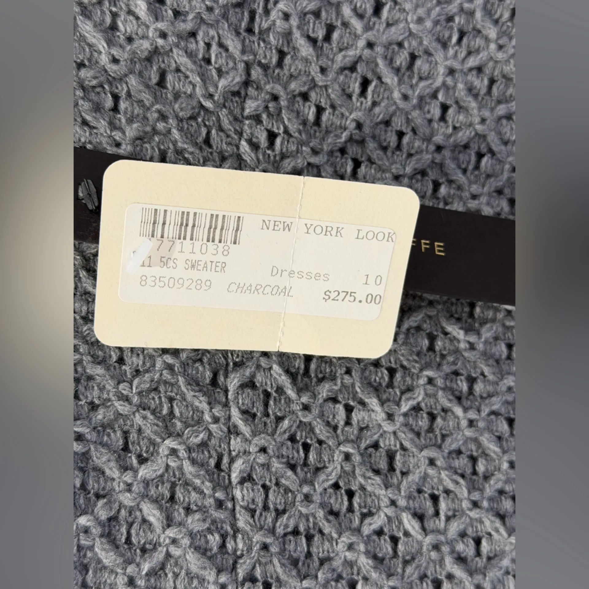 Cynthia Steffe Charcoal Gray Textured Sweater Dress Wool Blend Size 10 NWT - Image 4