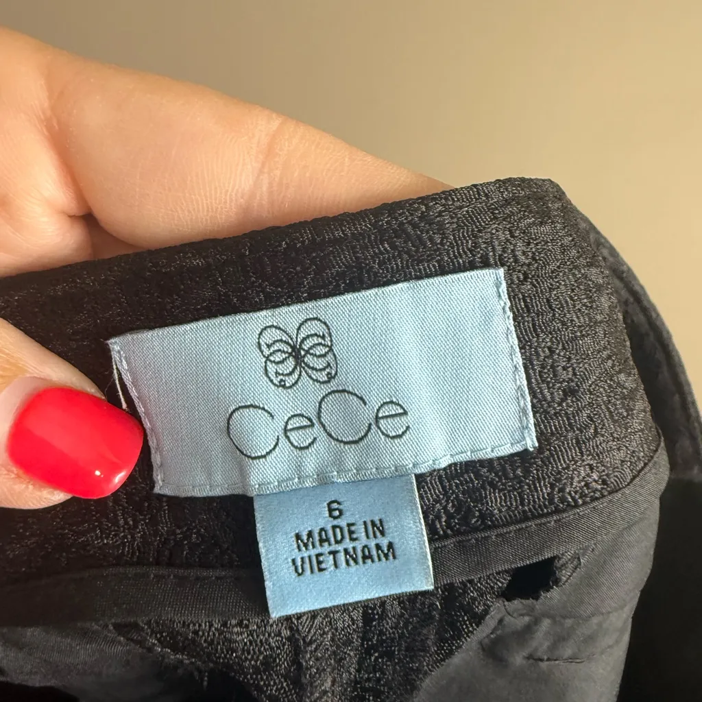 CeCe women’s black Charcoal Patterned Dress Pants size 6 - Image 11