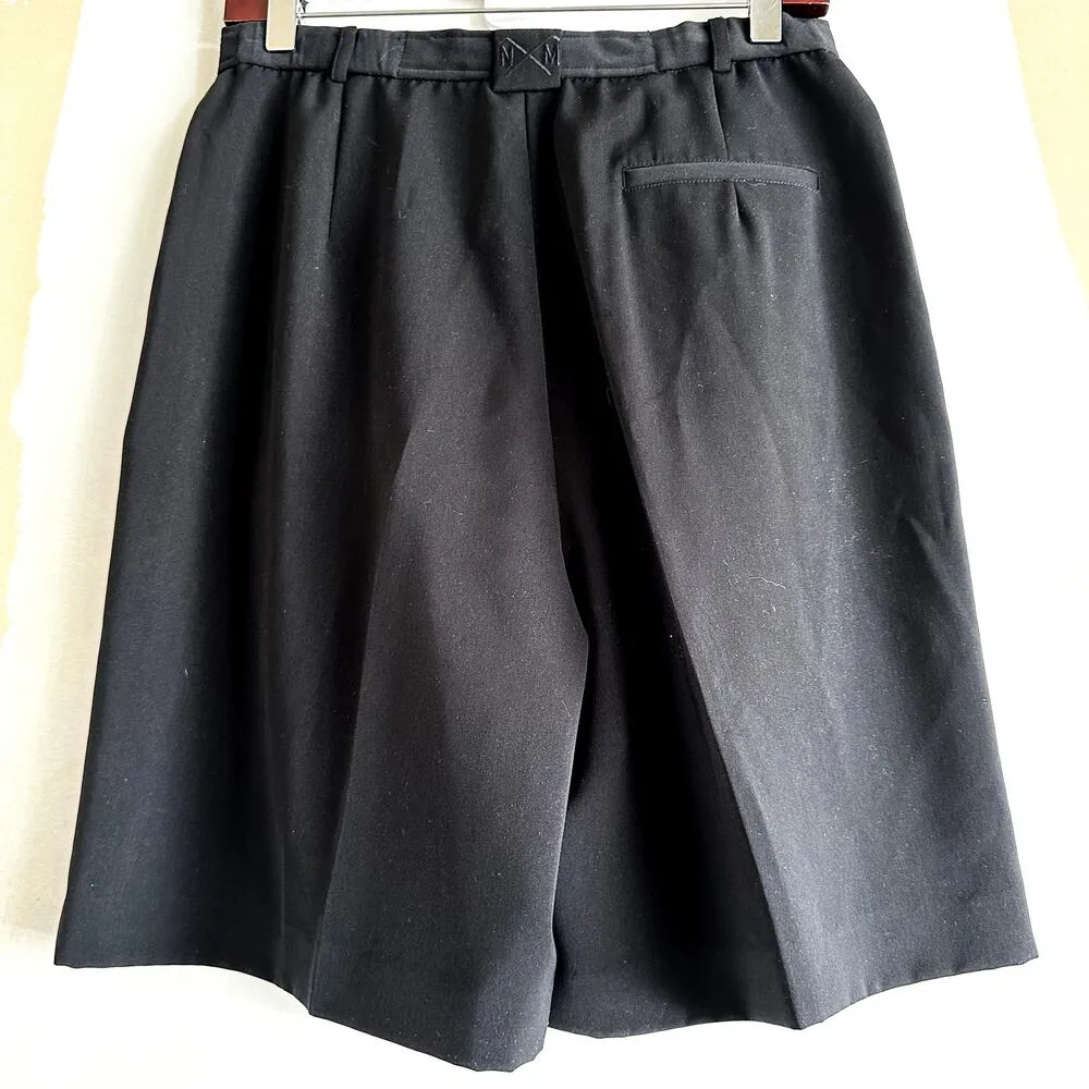 Nicole Miller High Waisted Shorts Wide Leg Hook & Eye Zip Back Pocket Black 10 - Image 5