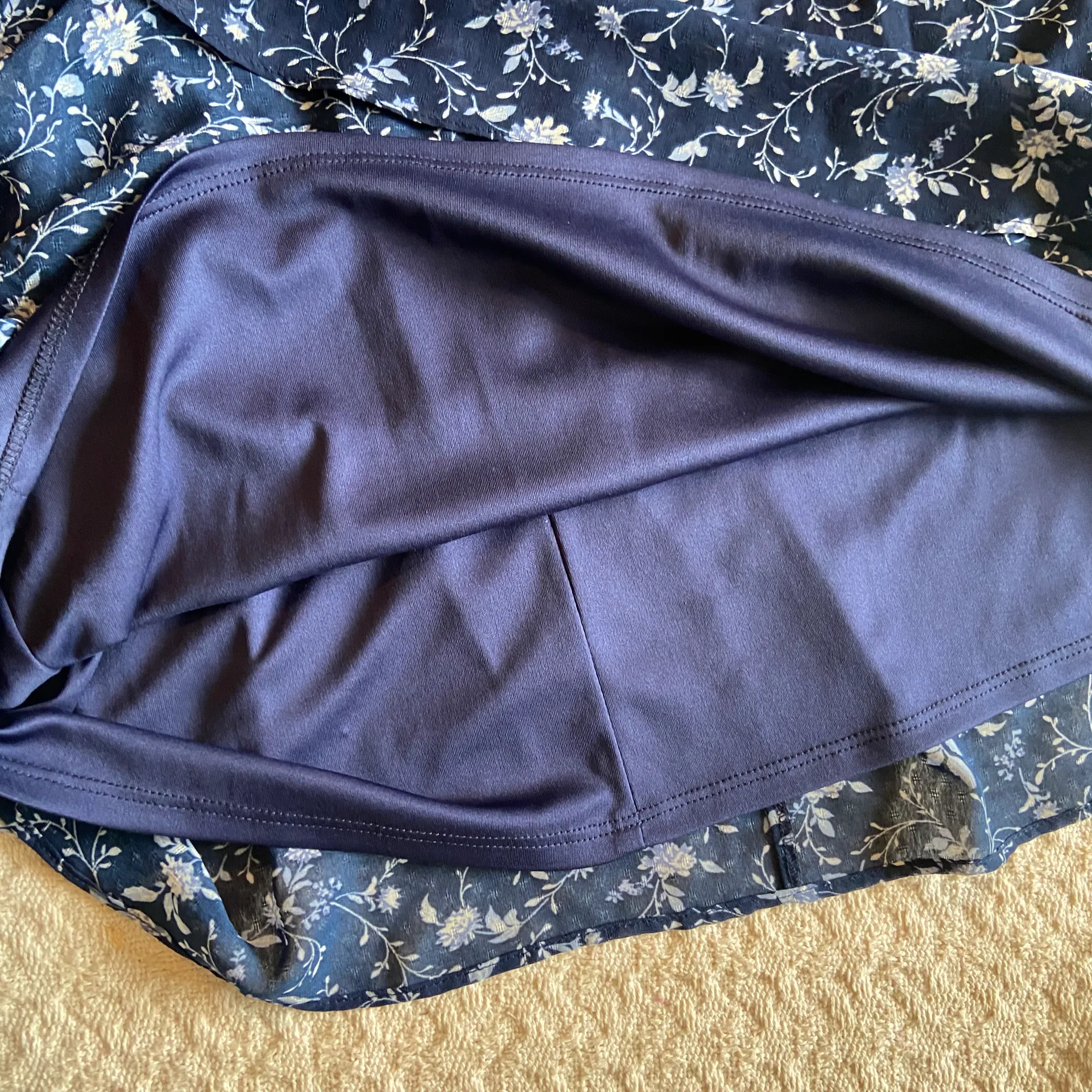 Off the Shoulder Ruffle Trapeze Dress Navy Blue Size 6 - Image 8