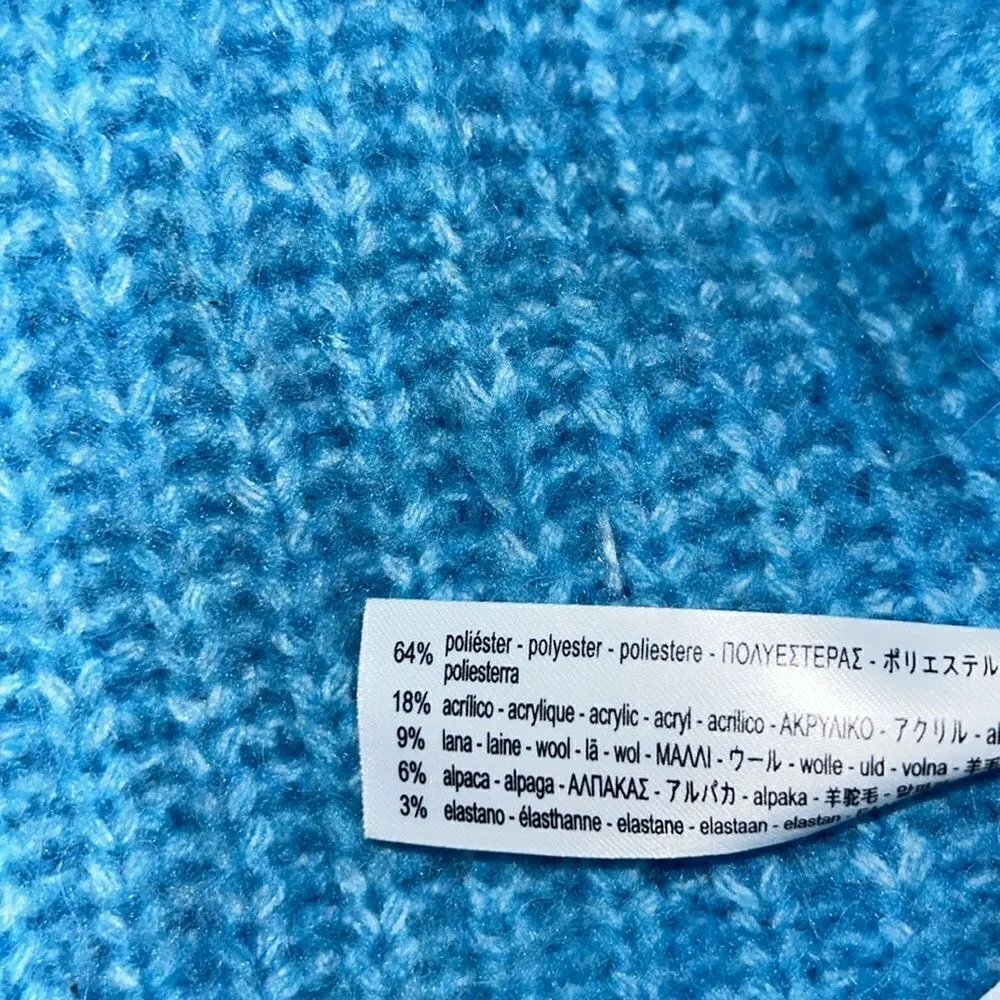 Zara light Blue Wool Blend Turtleneck Oversized Sweater(Size Small) - Image 5